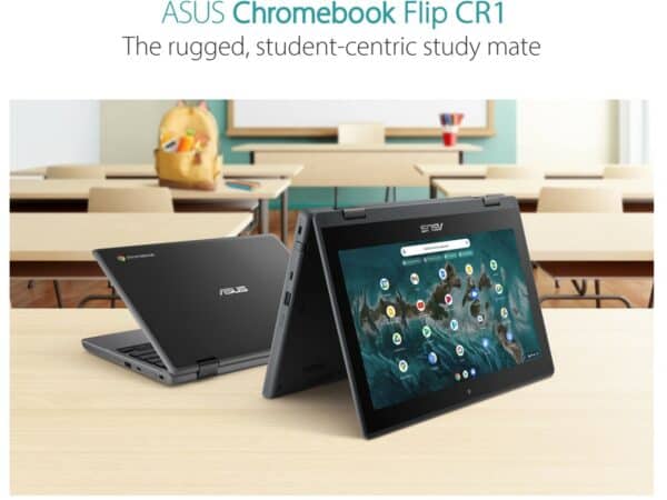 ASUS Chromebook Flip CR1 11.6'Touch RUGGED Student Laptop N4500 4GB 32GB Chrome Dual camera Garaged stylus ZTE 1YR WTY - Image 2