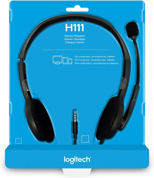 Logitech H111 Strereo Headset Single 3.5mm Jack Cable length