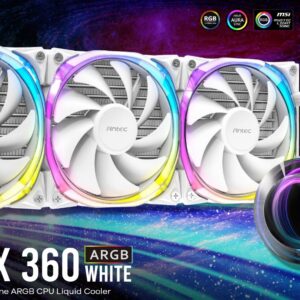 Antec VORTEX 360mm ARGB White AIO Liquid CPU Cooler + ARGB Controller, EPDM High-