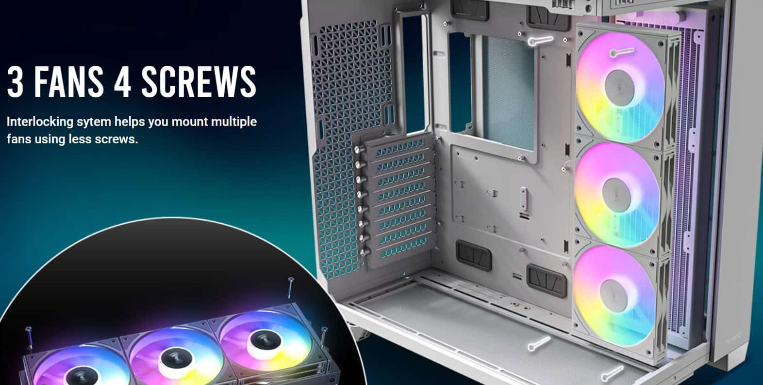 Antec C120R Reverse Fan White ARGB 3PK Performance 120mm PWM Fan FAN 4