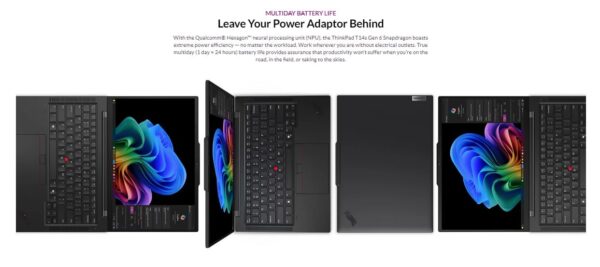 LENOVO ThinkPad T14s 14'' WUXGA Snapdragon X1P-42 16GB DDR5 512GB SSD WIN 1 - Image 5