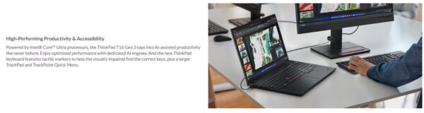 LENOVO ThinkPad T16 G3 16' WUXGA TOUCH IR Intel U7-155U 16GB DDR5 512GB SSD - Image 2