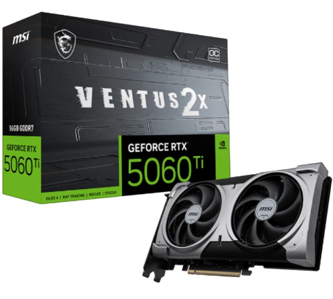 MSI GeForce RTX 5060 Ti 16G VENTUS 2X OC PLUS
