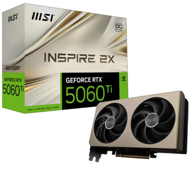 MSI GeForce RTX 5060 Ti 8G INSPIRE 2X OC