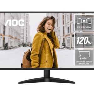 AOC 27′ 120Hz 1920 × 1080 (FHD), 300 cd/m2, VGA × 1, HDMI 1.4 × 1 1ms A